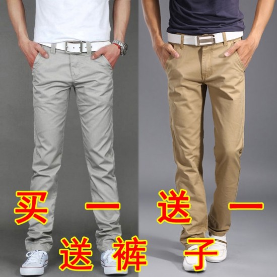 ພາກຮຽນ spring trousers ຜູ້ຊາຍ pants ບາດເຈັບແລະຜູ້ຊາຍ pants ວ່າງຊື່ຄົນອັບເດດ: ພາສາເກົາຫຼີ pants ກະທັດຮັດທໍາມະຊາດຊາຍ summer ພາກບາງ